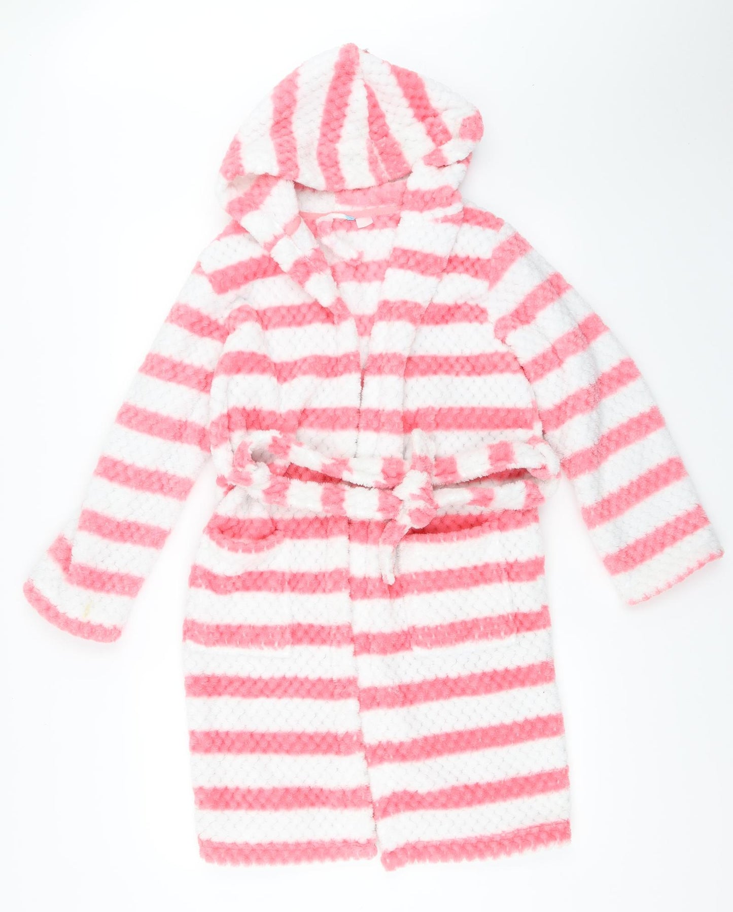 John Lewis Girls White Striped  Top Robe Size 10 Years