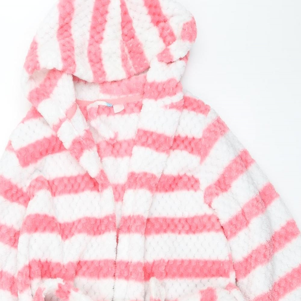 John Lewis Girls White Striped  Top Robe Size 10 Years