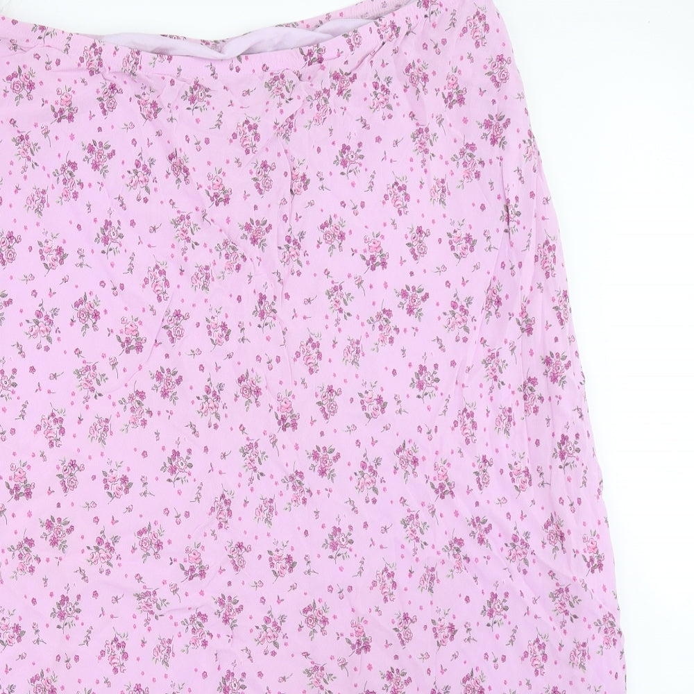 Fashion Extra Womens Purple Floral  Flare Skirt Size 22