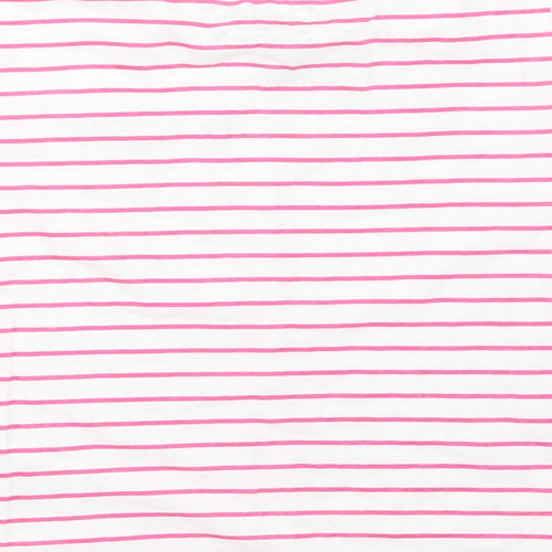 Primark Girls White Striped  Basic T-Shirt Size 7-8 Years