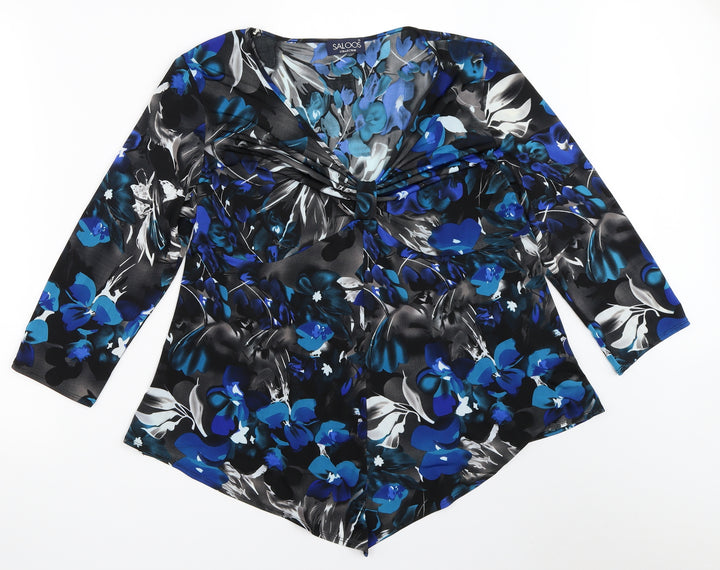 Saloos Womens Blue Basic Blouse Size L