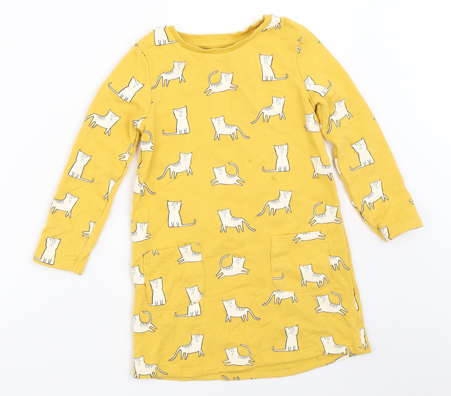 George Girls Yellow   Jumper Dress  Size 4-5 Years