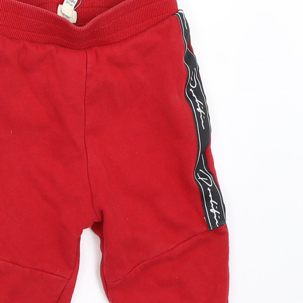 River Island Boys Red   Jogger Trousers Size 18-24 Months