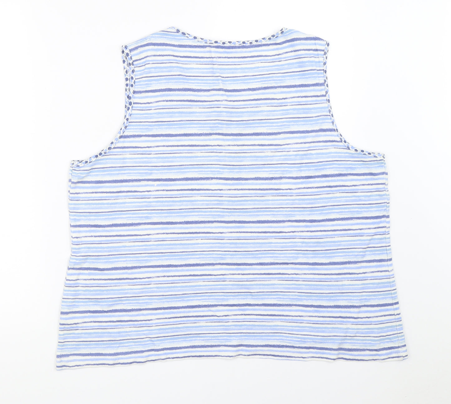 BM Womens Blue Striped  Basic Tank Size L