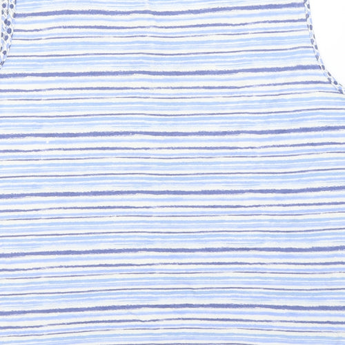 BM Womens Blue Striped  Basic Tank Size L