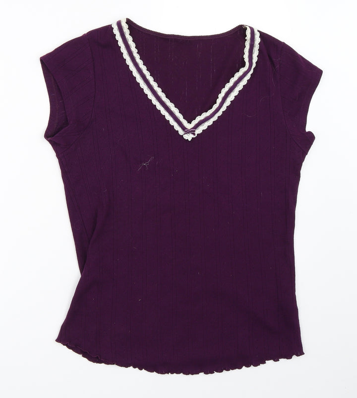 F&F Womens Purple Basic T-Shirt Size L