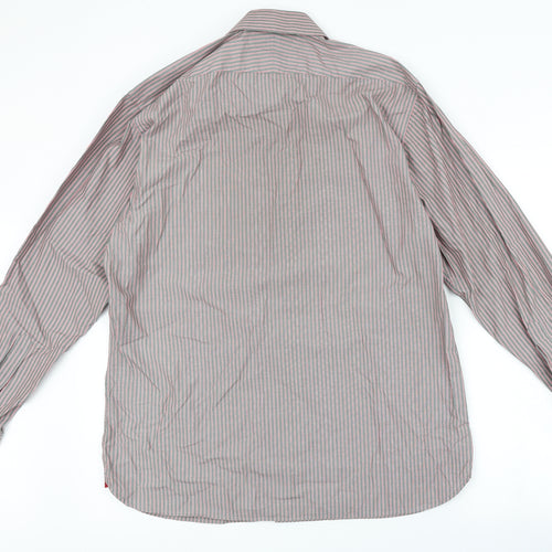 Marks and Spencer Mens Grey Striped   Button-Up Size 42