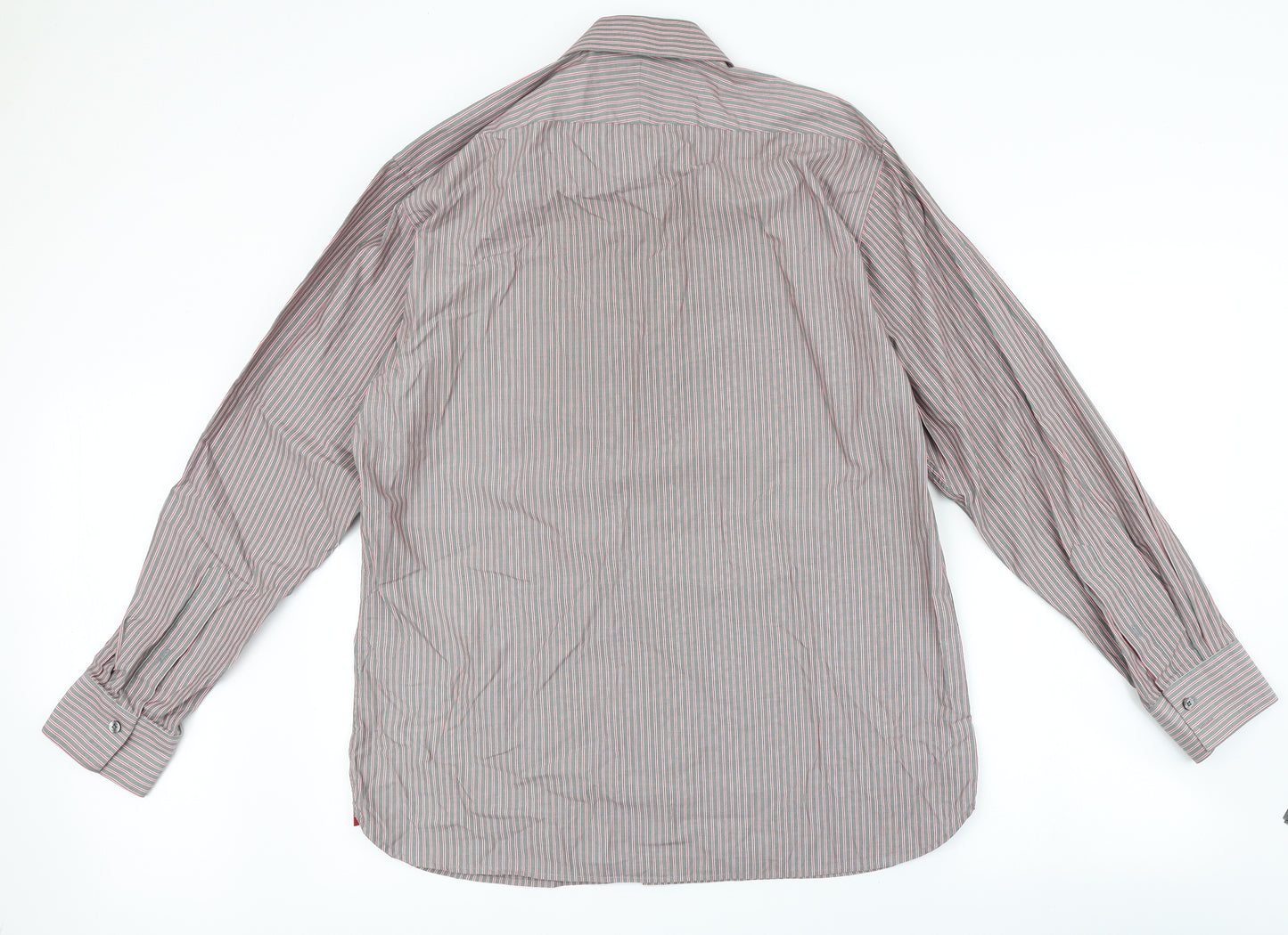 Marks and Spencer Mens Grey Striped   Button-Up Size 42