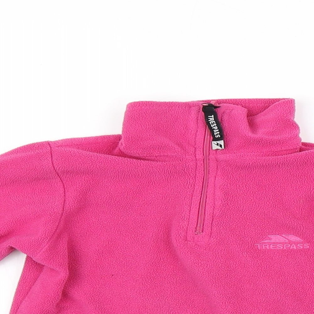 Trespass Girls Pink  Fleece Pullover Jumper Size 2-3 Years