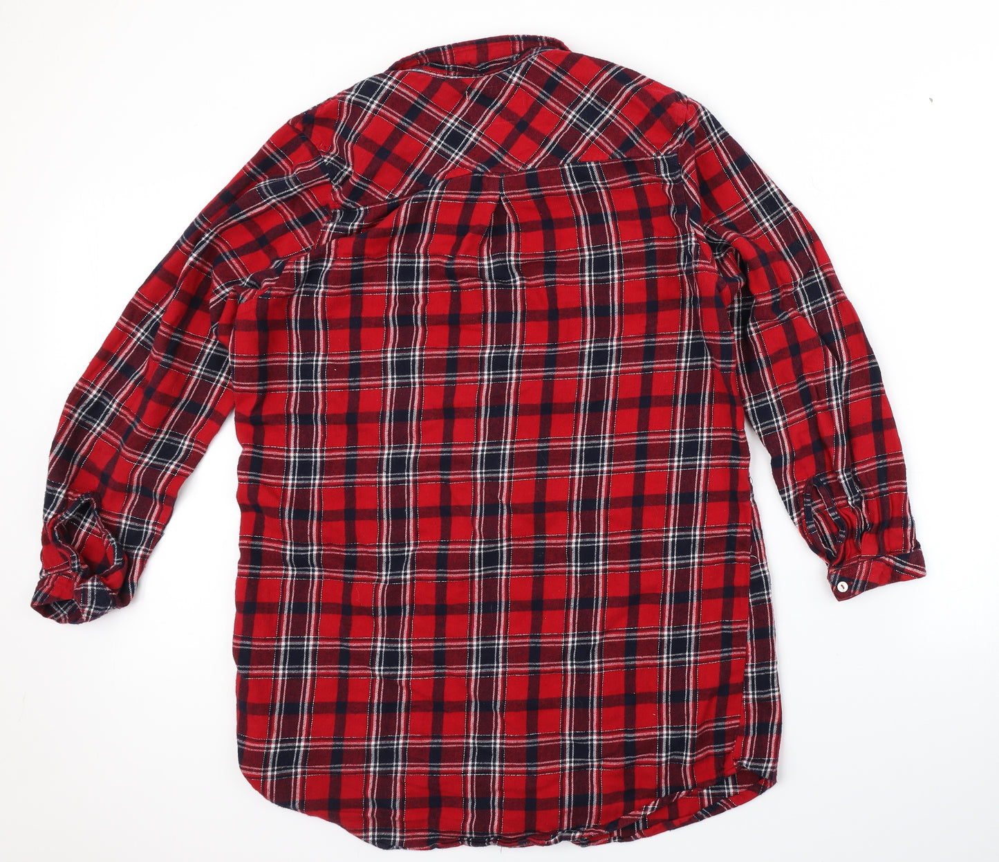 F&F Womens Red Plaid  Top Nightshirt Size 14