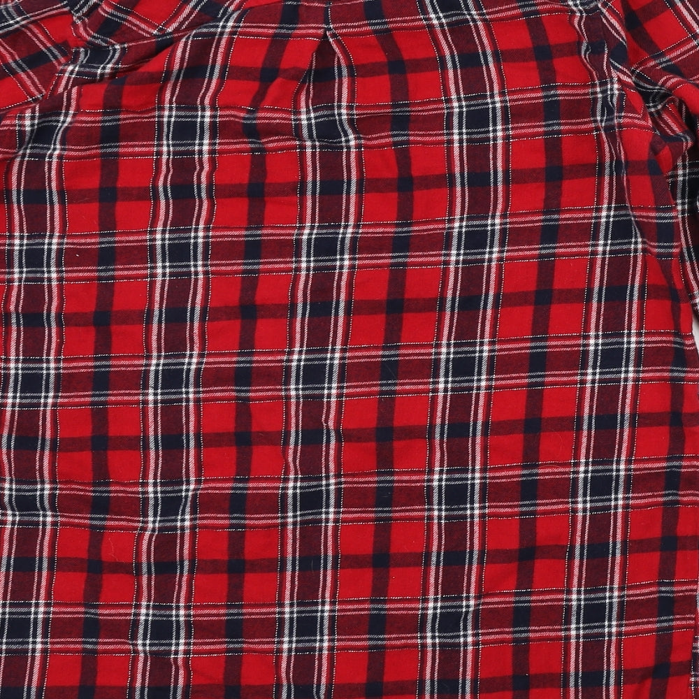 F&F Womens Red Plaid  Top Nightshirt Size 14