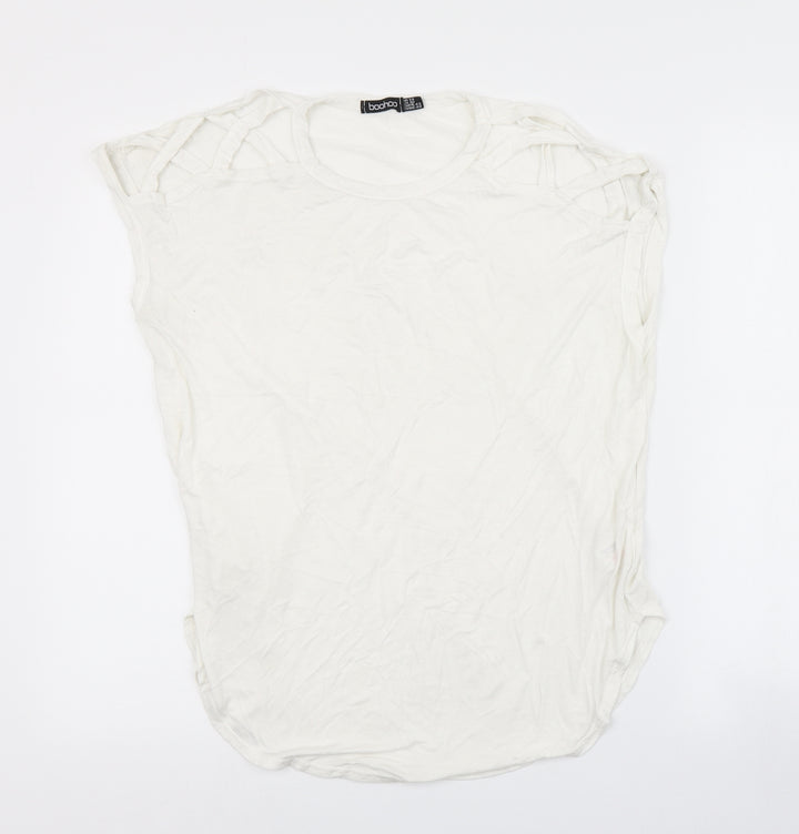 Boohoo Womens White   Basic T-Shirt Size 14