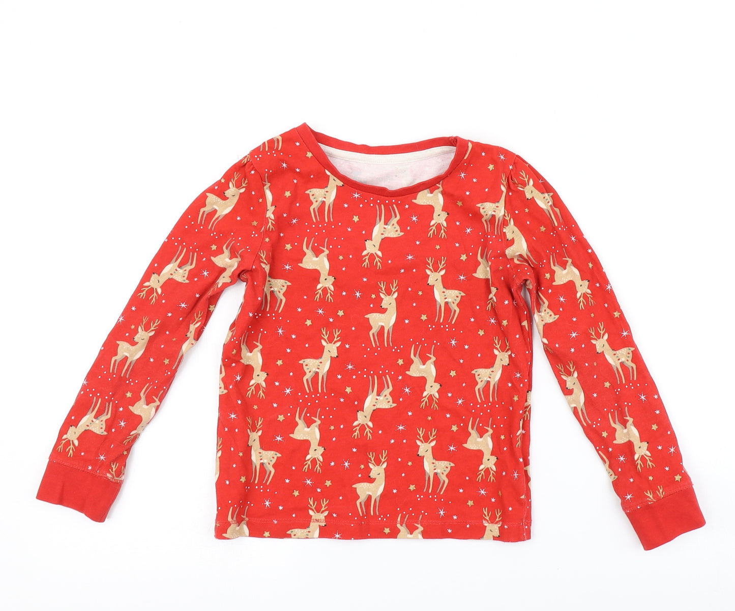 TU Girls Red   Basic T-Shirt Size 6-7 Years  - Christmas Tshirt