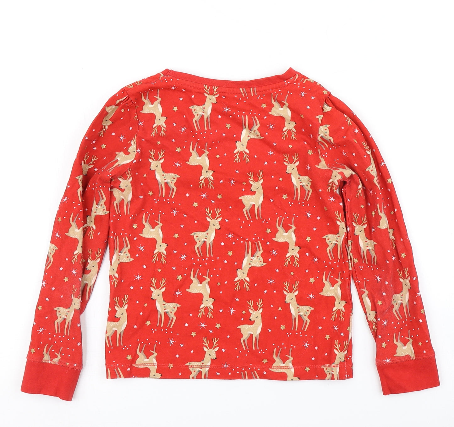 TU Girls Red   Basic T-Shirt Size 6-7 Years  - Christmas Tshirt