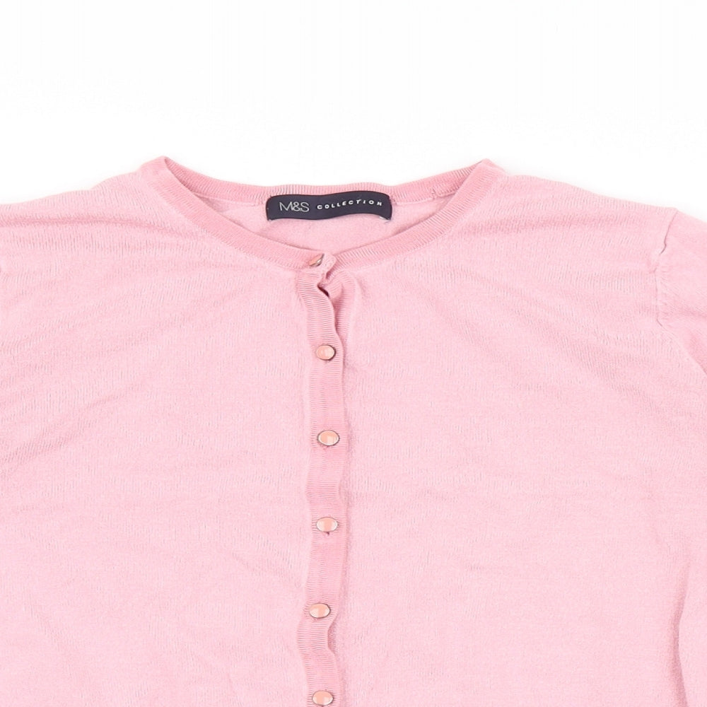 Marks and Spencer Womens Pink   Cardigan Jumper Size 12