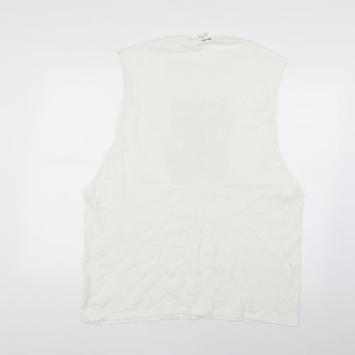 hnr lon Mens White Geometric   T-Shirt Size S