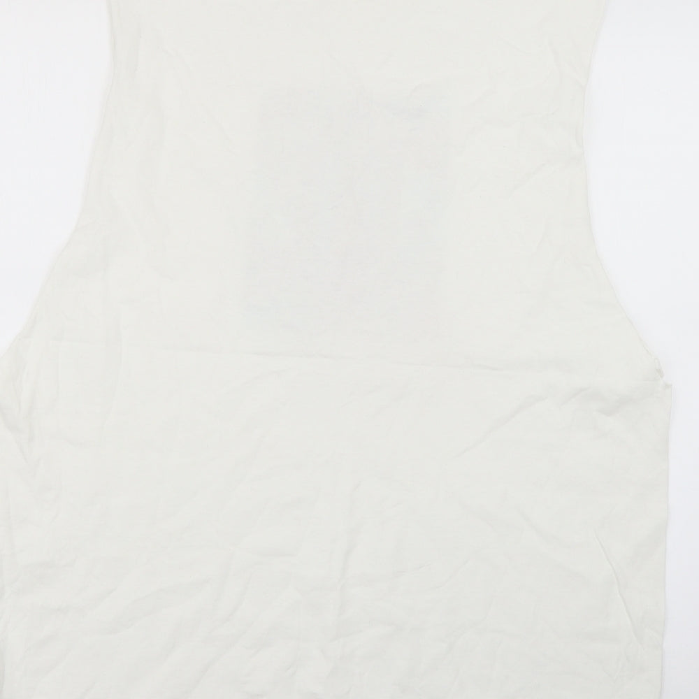 hnr lon Mens White Geometric   T-Shirt Size S