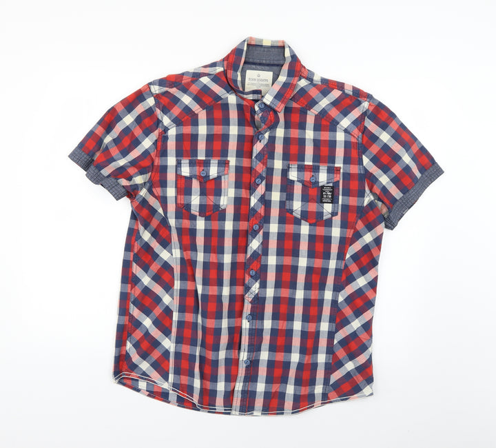 denim seventy Mens Multicoloured Check   Button-Up Size L