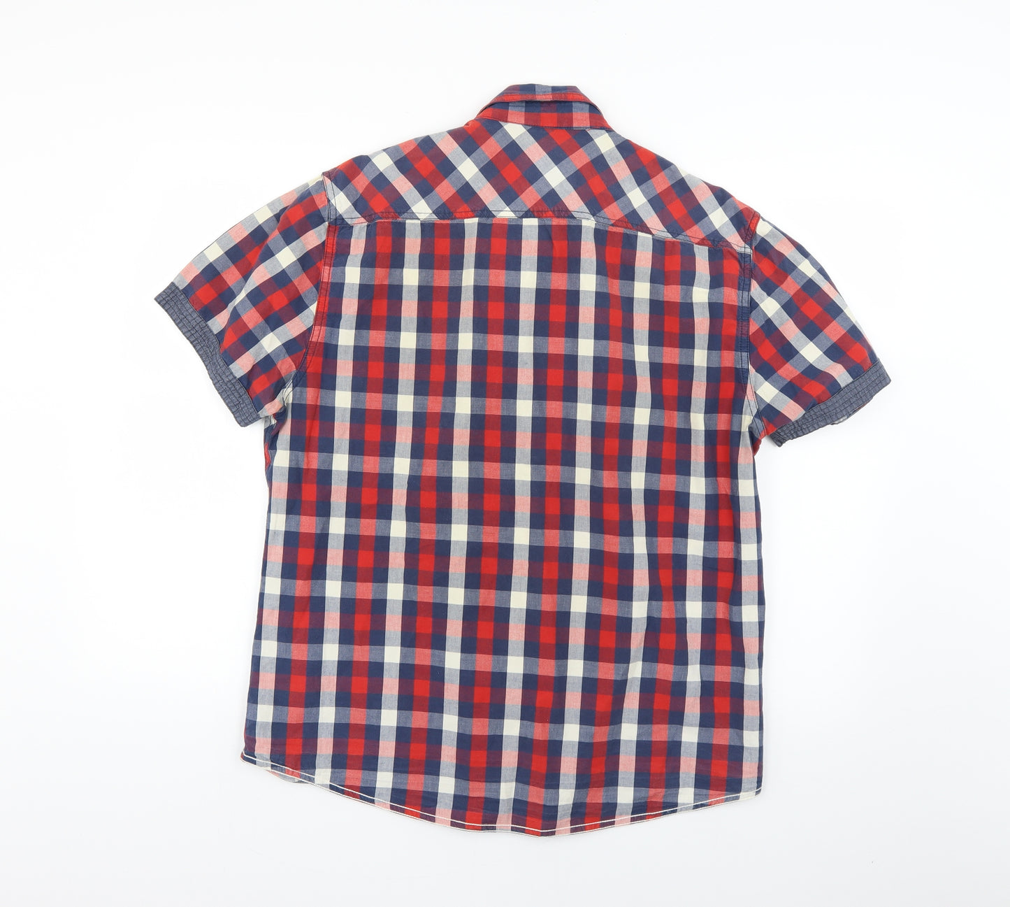 denim seventy Mens Multicoloured Check   Button-Up Size L