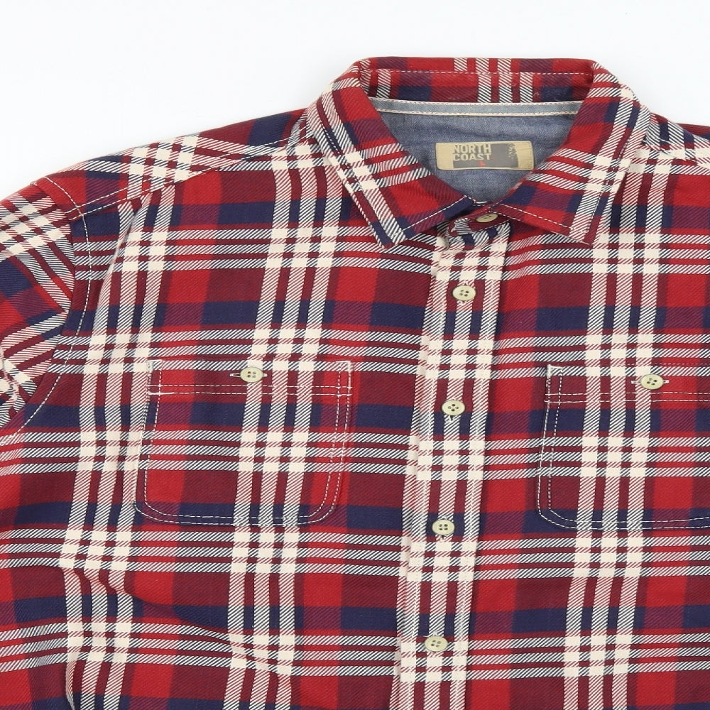 north coast Mens Multicoloured Check   Dress Shirt Size L
