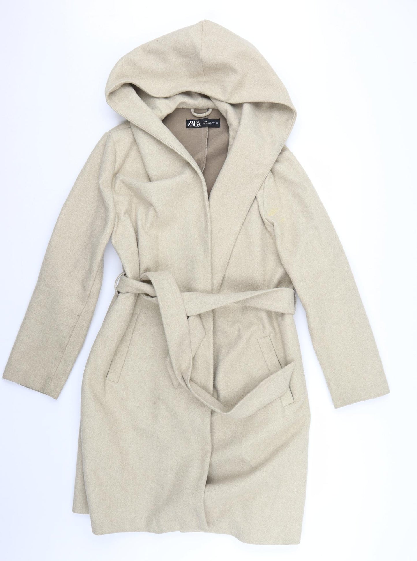Zara Womens Beige   Pea Coat Coat Size 14