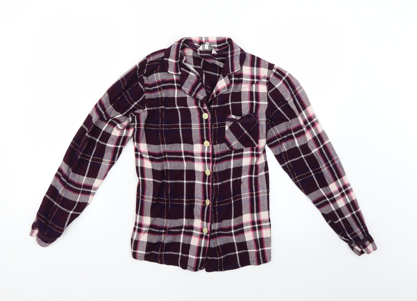 RJR.John Rocha Womens Pink Check  Basic Button-Up Size 12