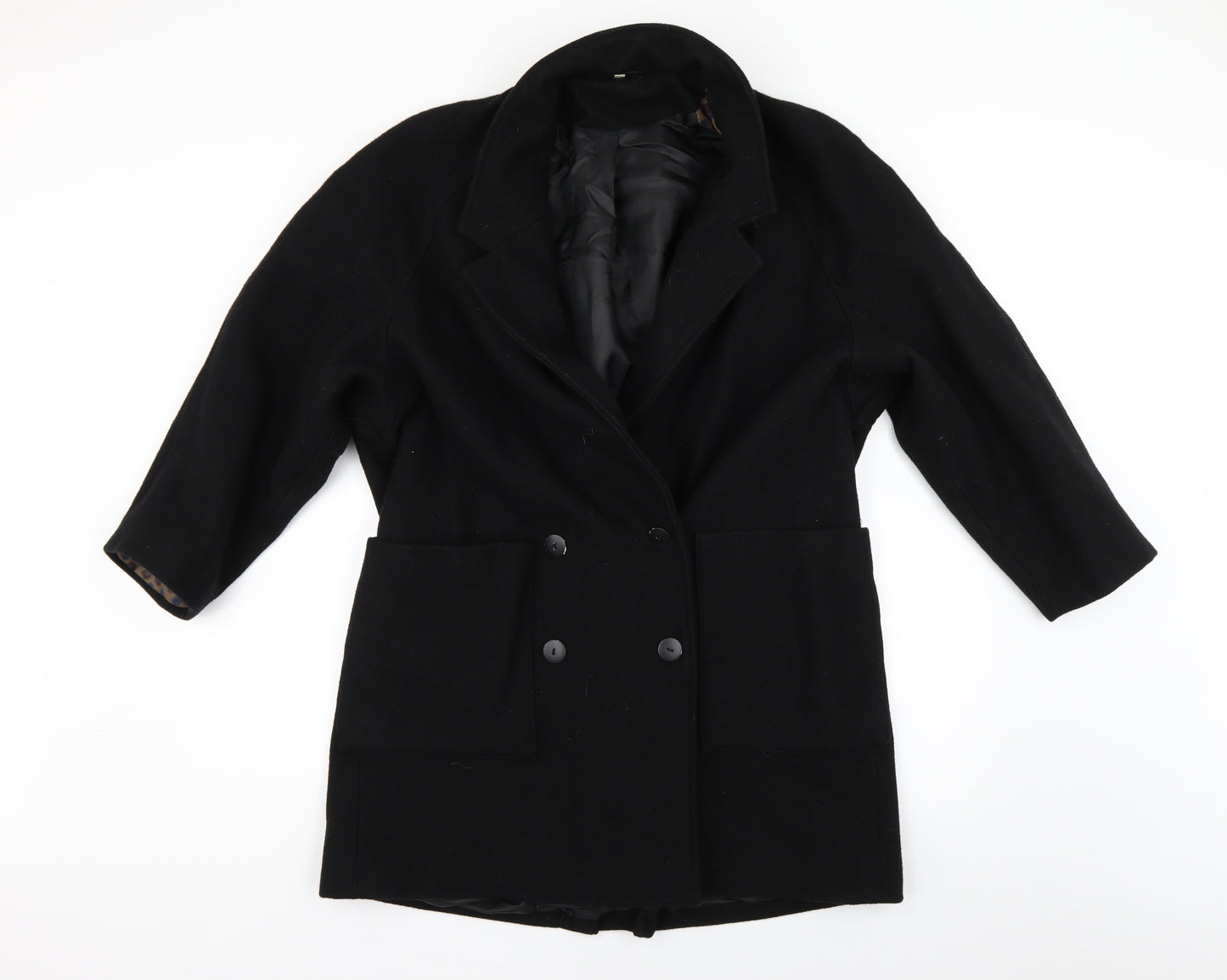 Preworn Womens Black   Pea Coat Coat Size 14