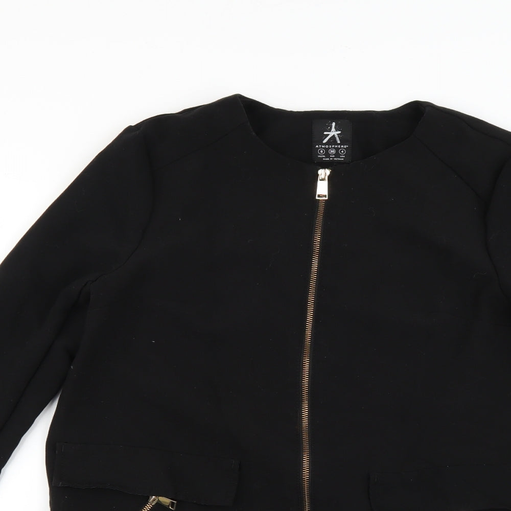 Atmosphere Womens Black   Overcoat Coat Size 8