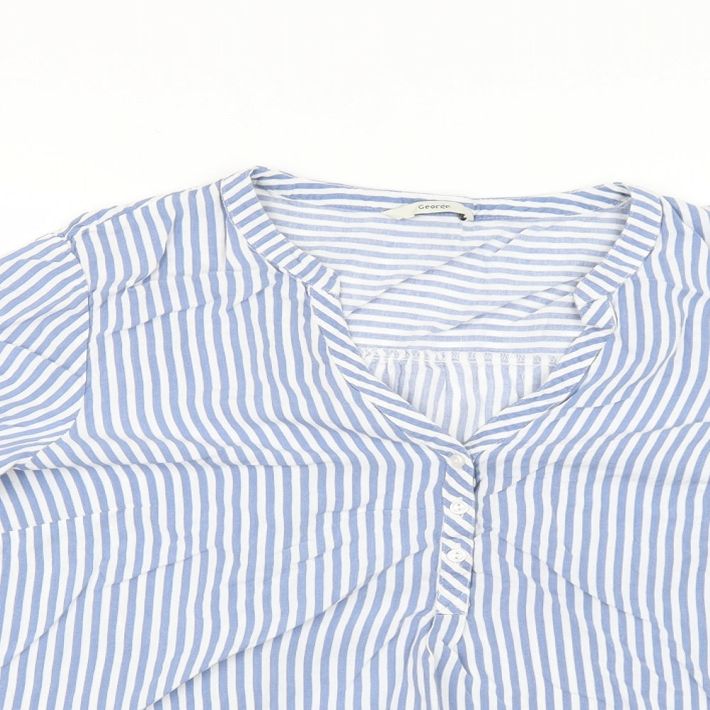 George Womens Beige Striped  Basic Button-Up Size 20