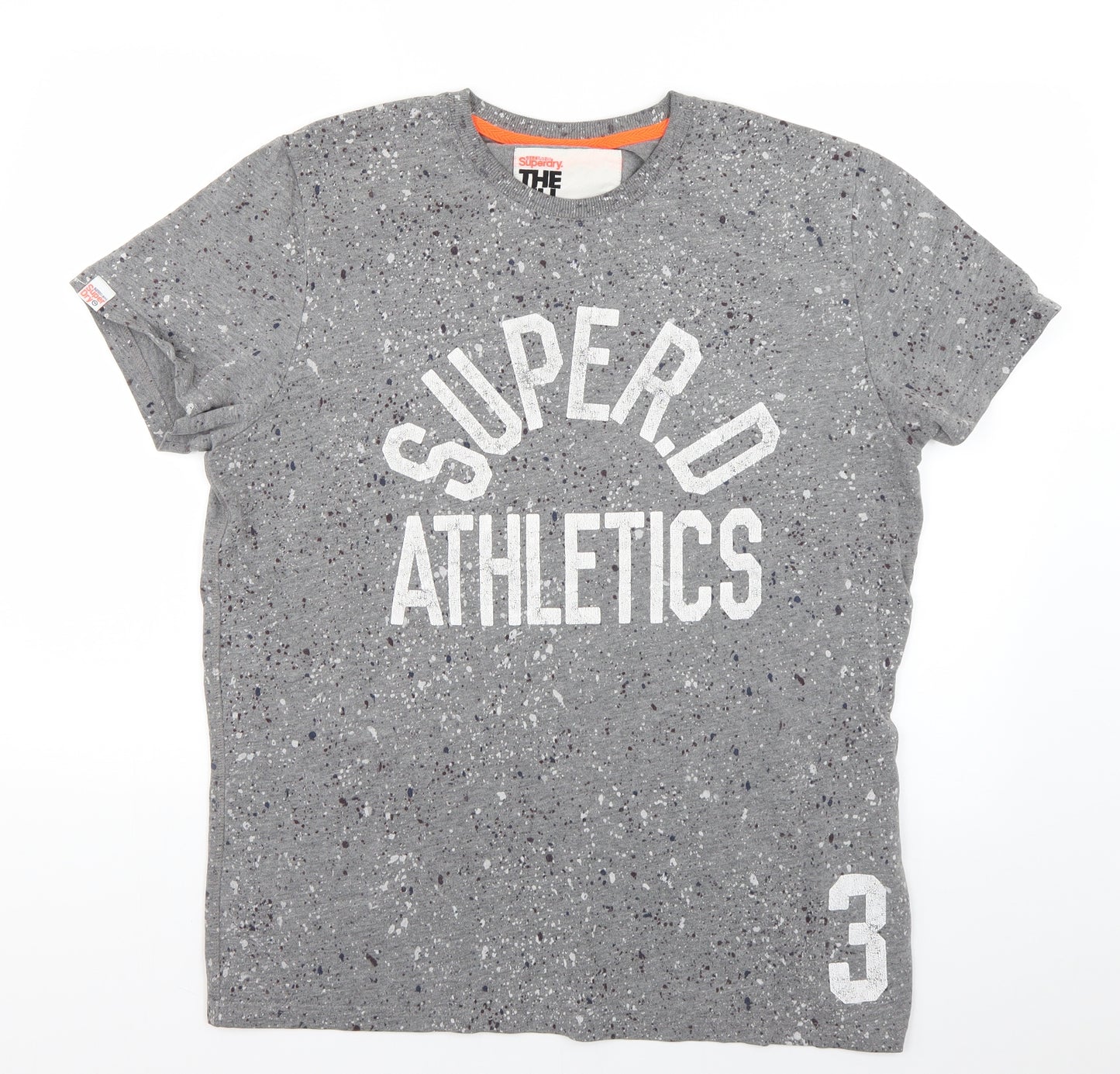 Superdry Mens Grey Geometric   T-Shirt Size 2XL