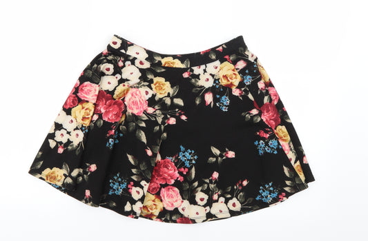 Front view of Forever 21 women’s multicoloured floral flare skirt, size S
