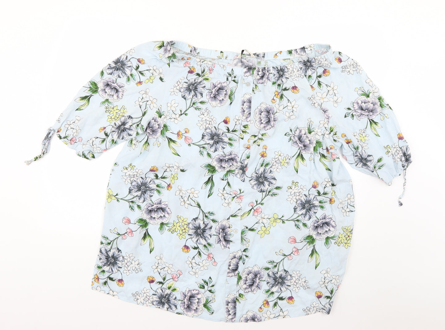 George Womens Blue Floral  Fit & Flare  Size 24