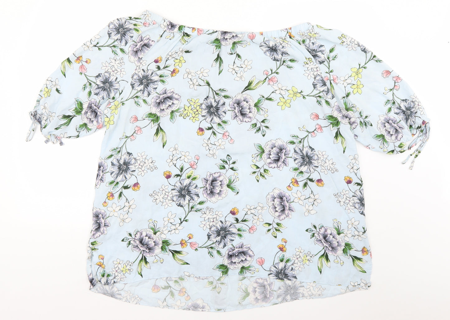 George Womens Blue Floral  Fit & Flare  Size 24