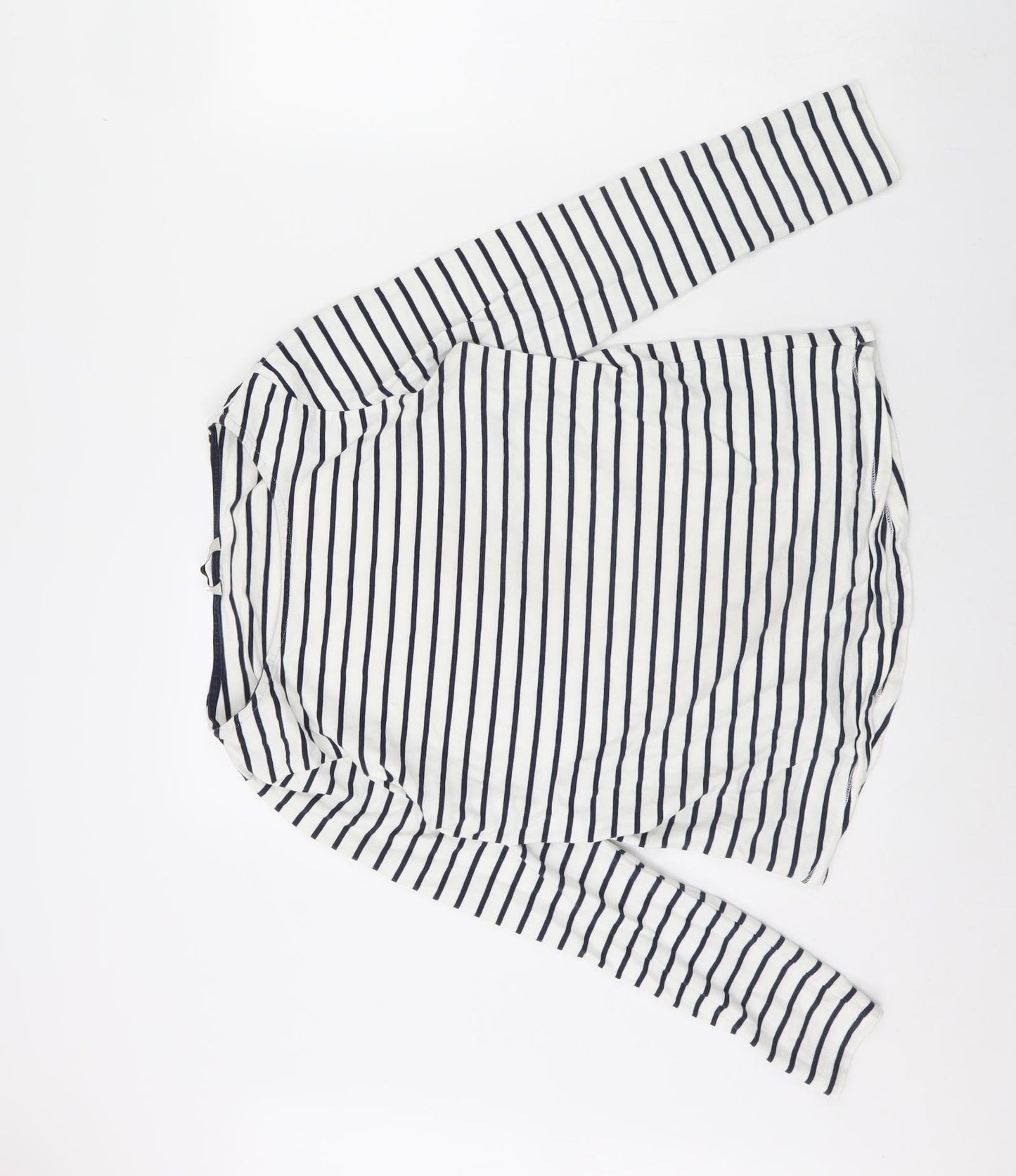 George Womens White Striped  Basic Blouse Size 10