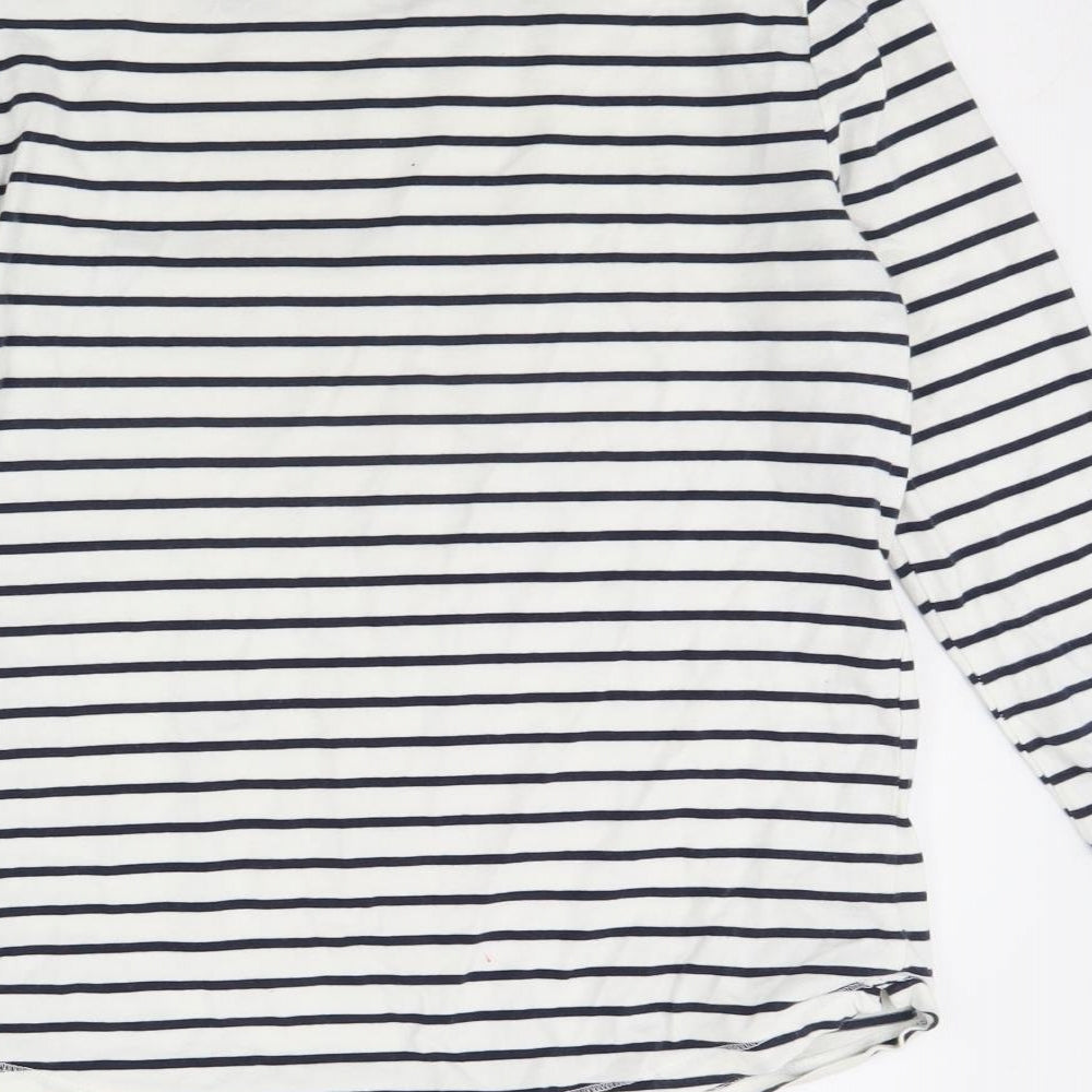 George Womens White Striped  Basic Blouse Size 10