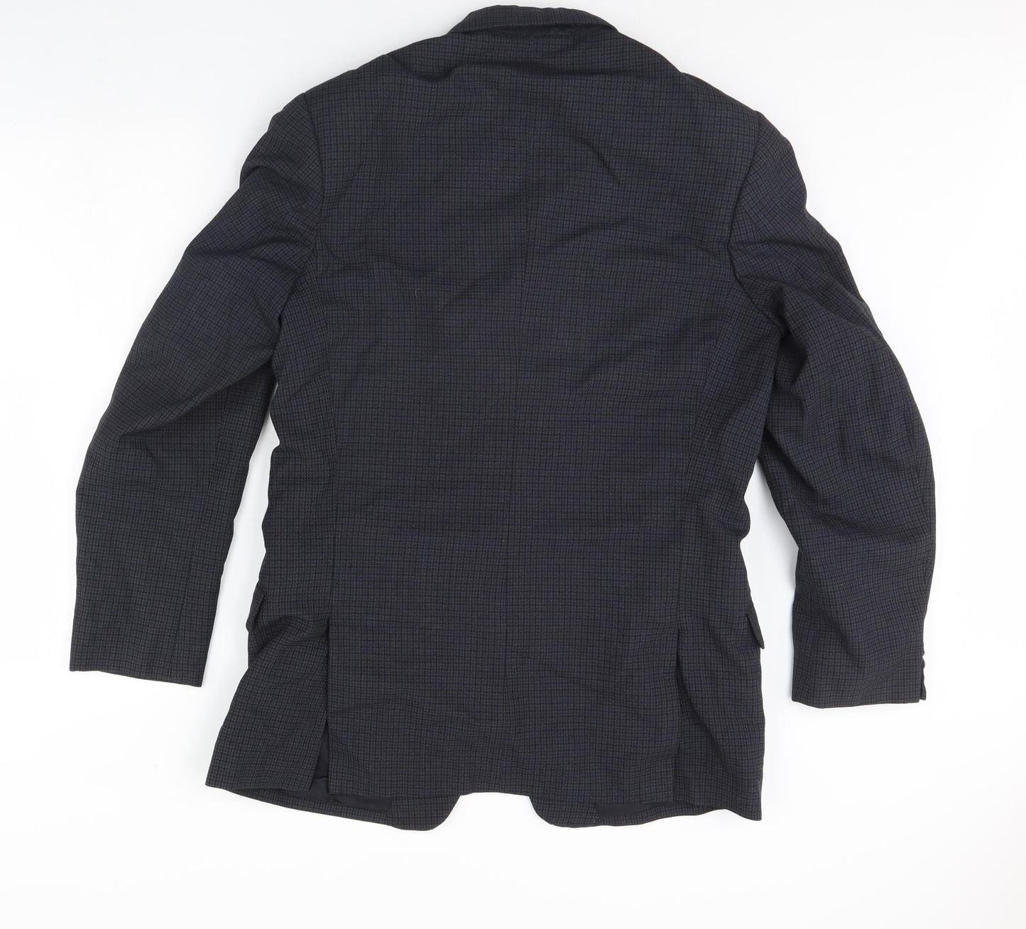 Preworn Mens Black Check  Jacket Blazer Size 42  - Shoulder Pads