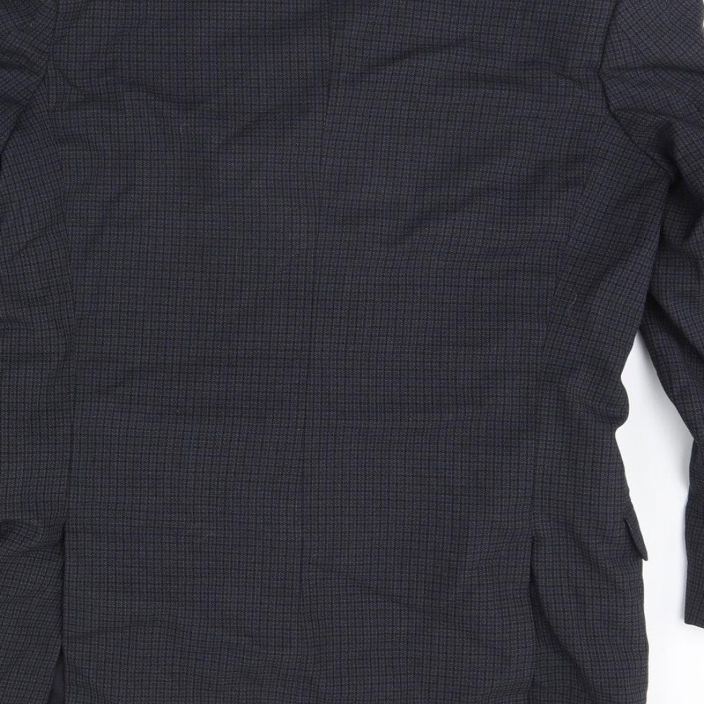 Preworn Mens Black Check  Jacket Blazer Size 42  - Shoulder Pads