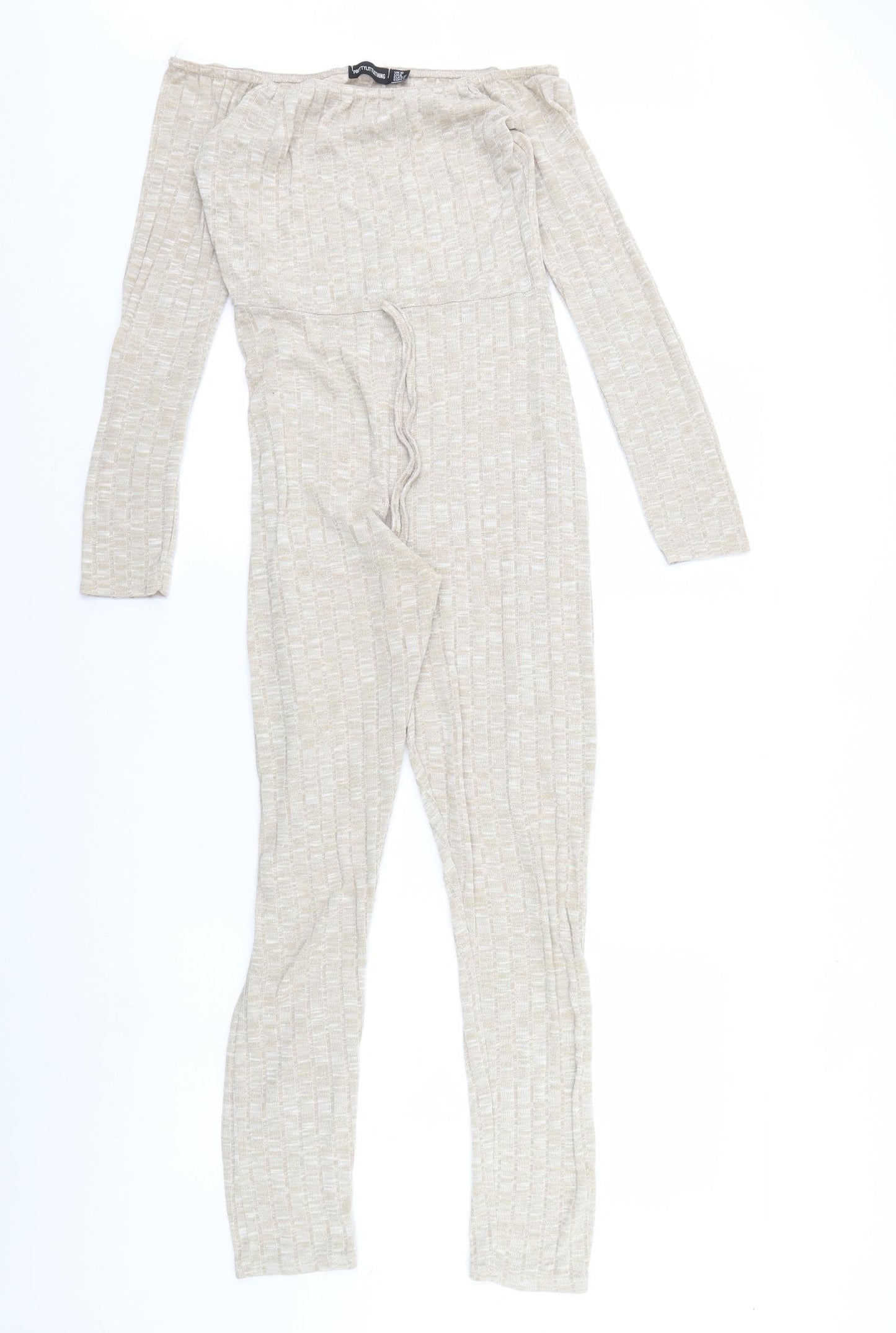 Warehouse Womens Beige   Jumpsuit One-Piece Size 10 L28 in