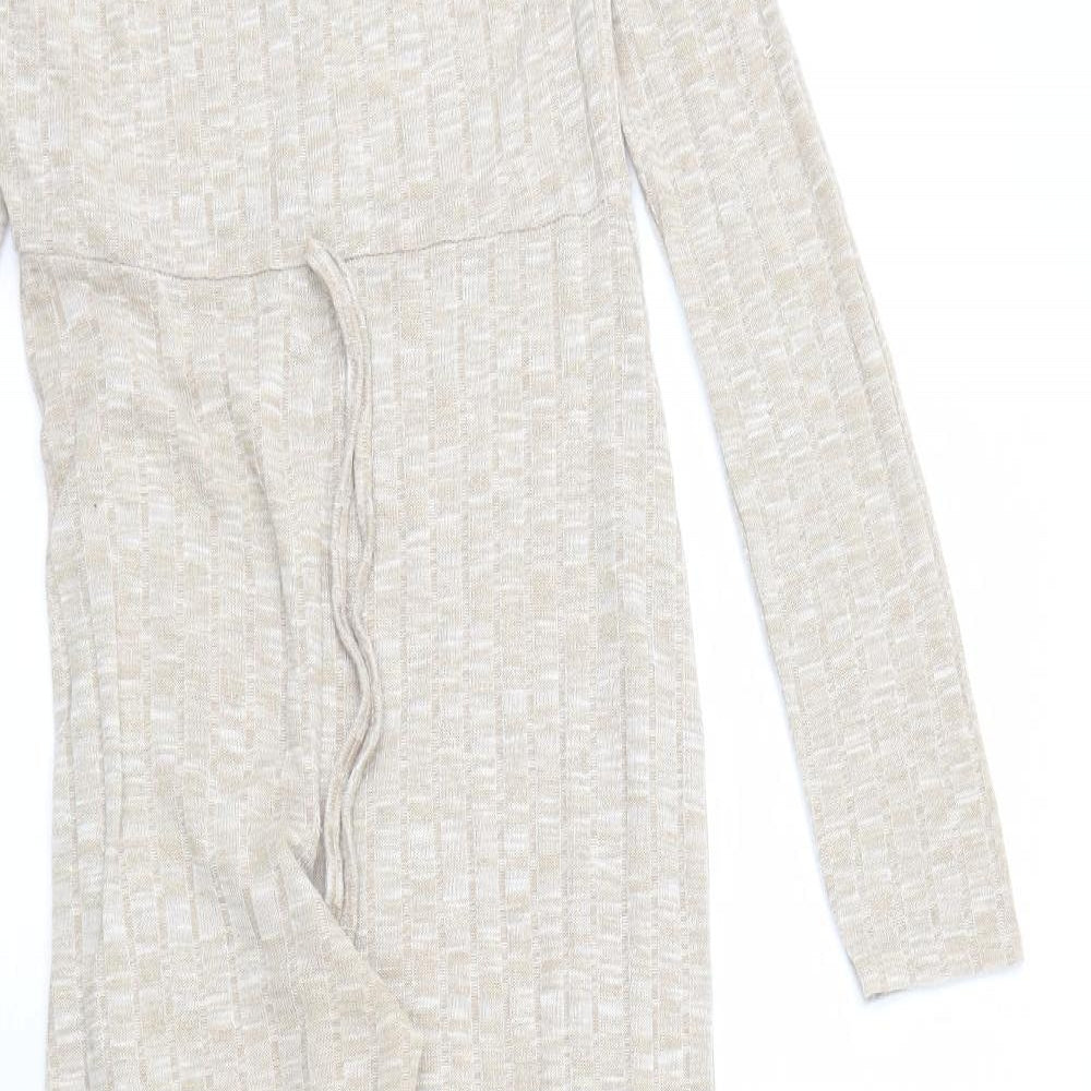 Warehouse Womens Beige   Jumpsuit One-Piece Size 10 L28 in
