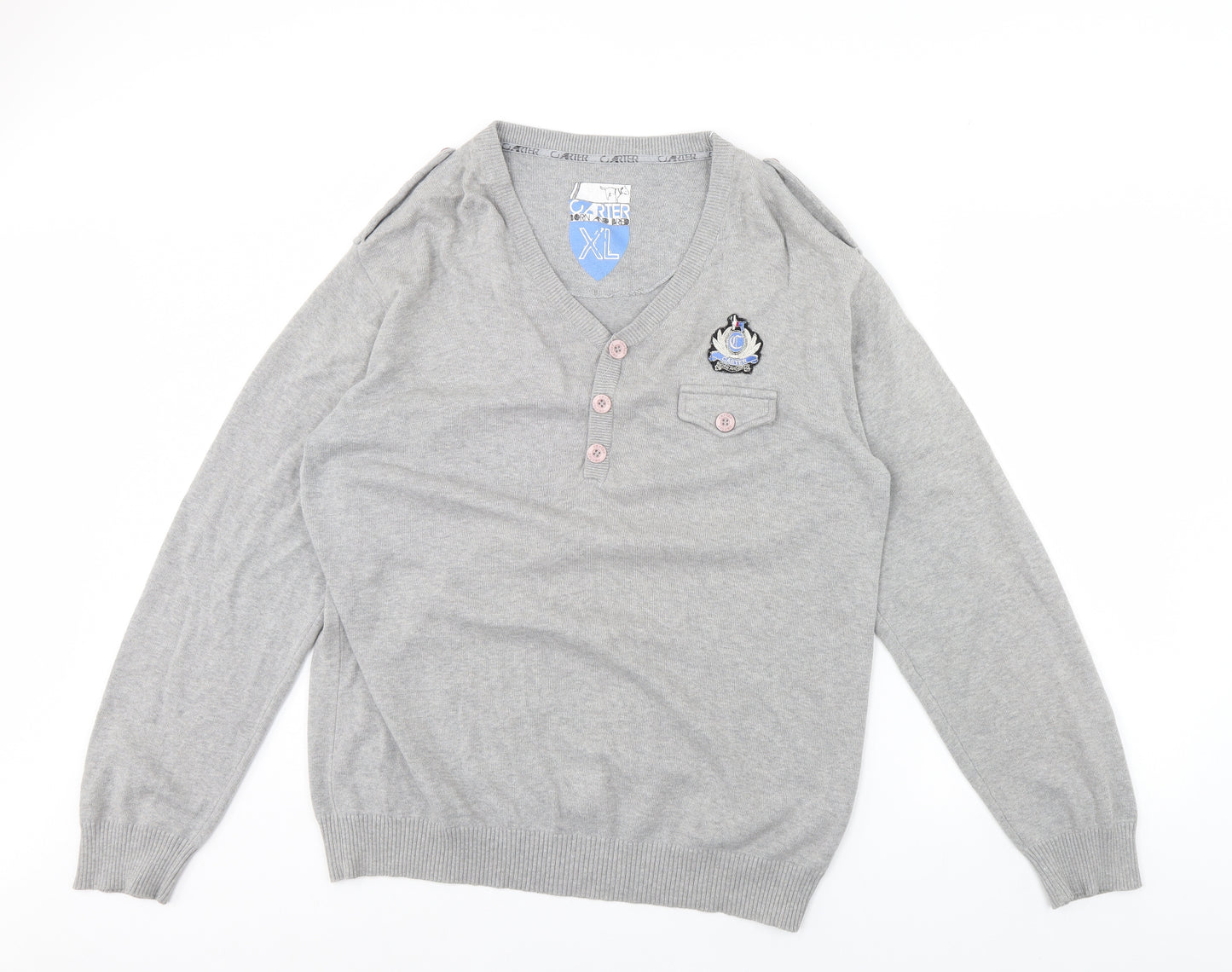 Carter Mens Grey   Pullover Jumper Size XL