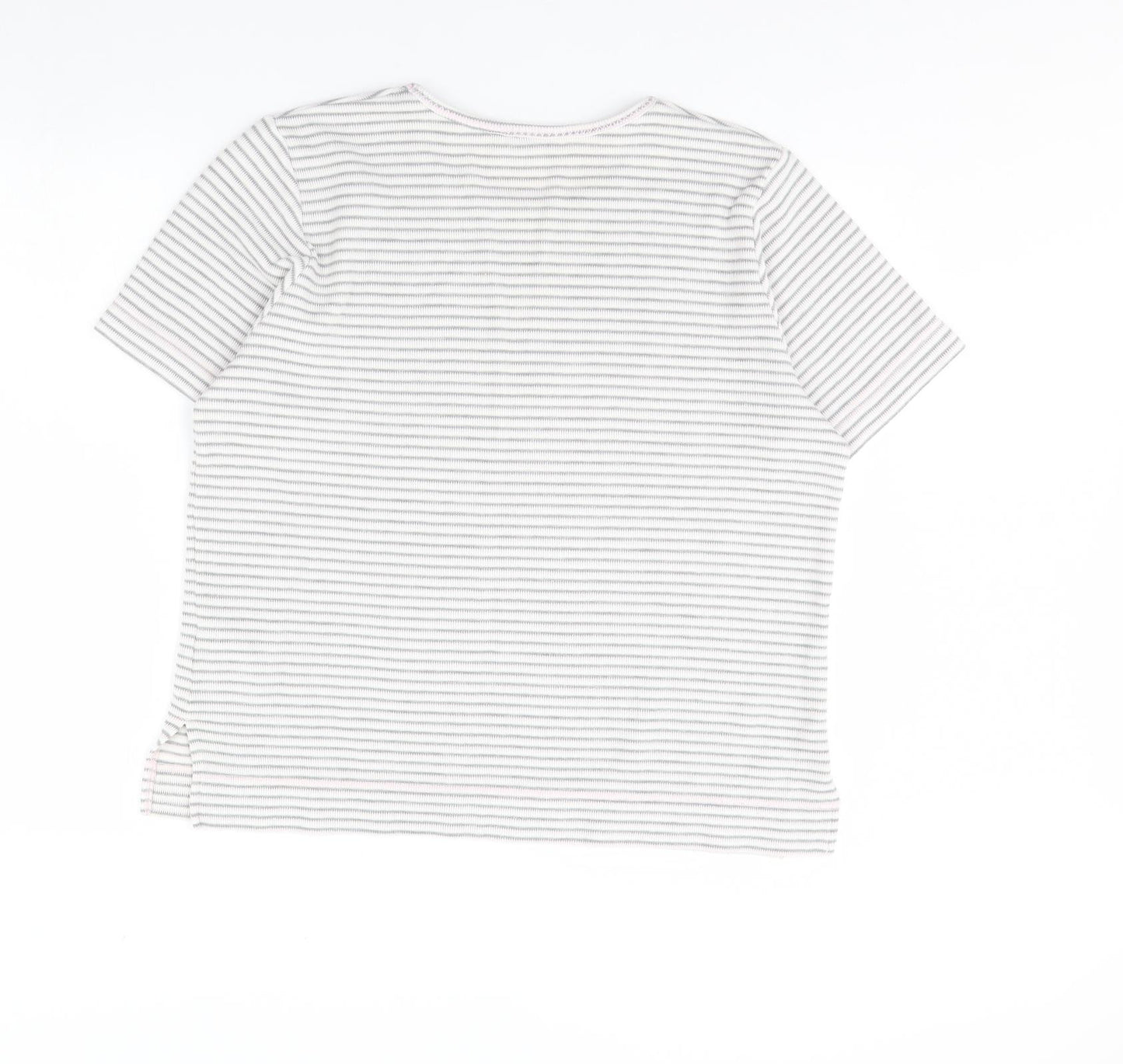 Berketex Womens White Striped  Basic T-Shirt Size 14