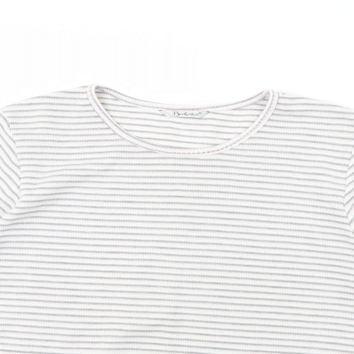 Berketex Womens White Striped  Basic T-Shirt Size 14