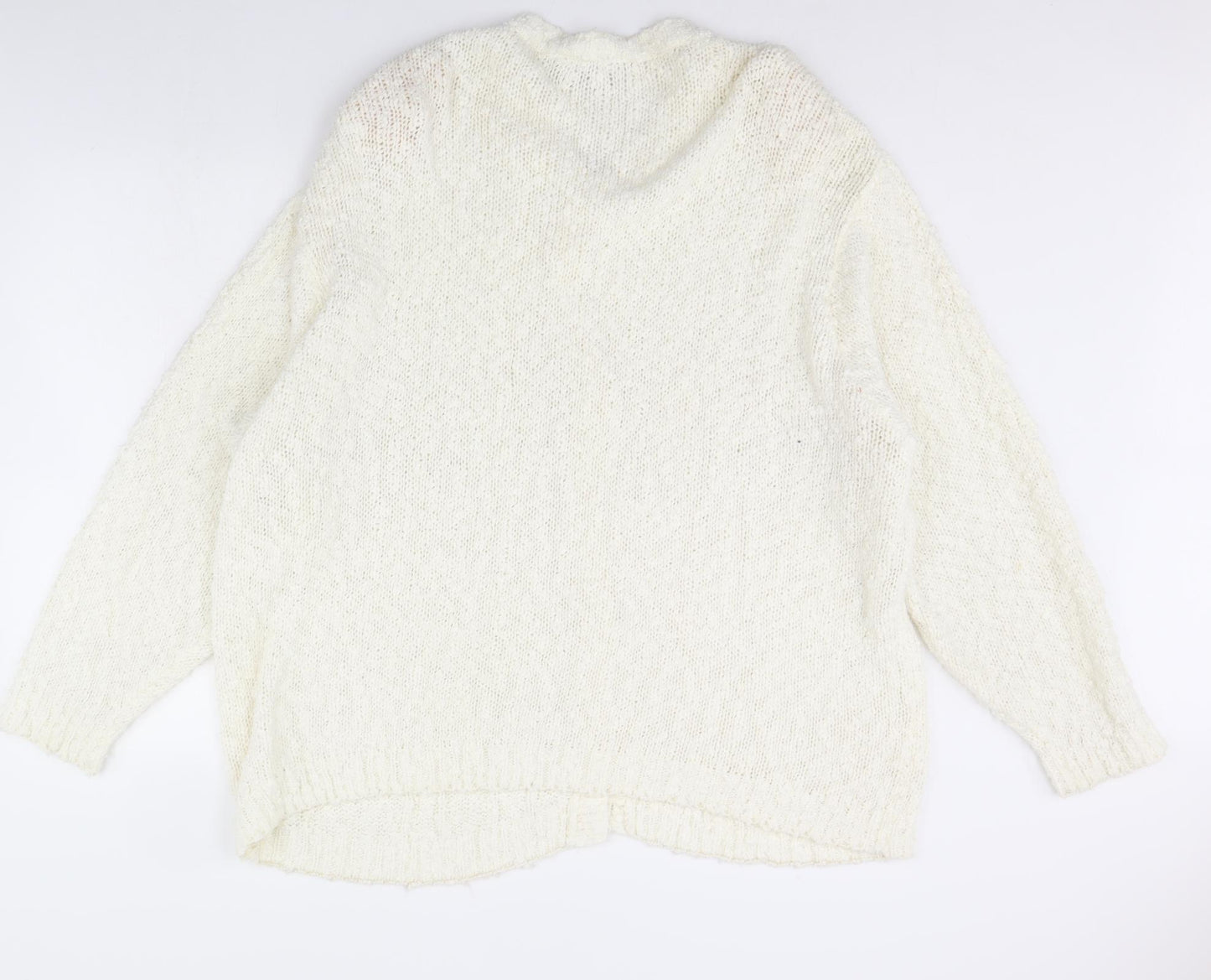 essence Womens Ivory   Cardigan Jumper Size 26  - Shoulder Pads