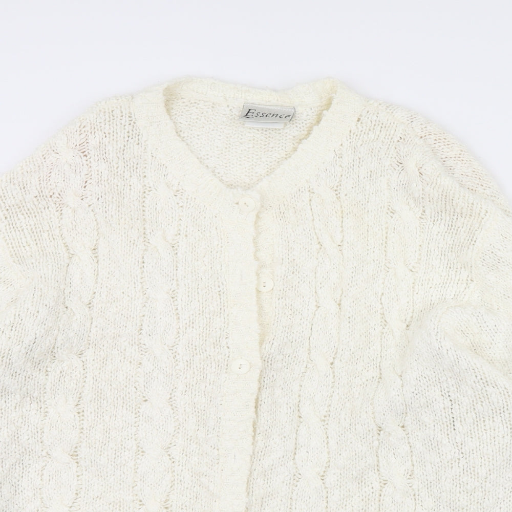 essence Womens Ivory   Cardigan Jumper Size 26  - Shoulder Pads