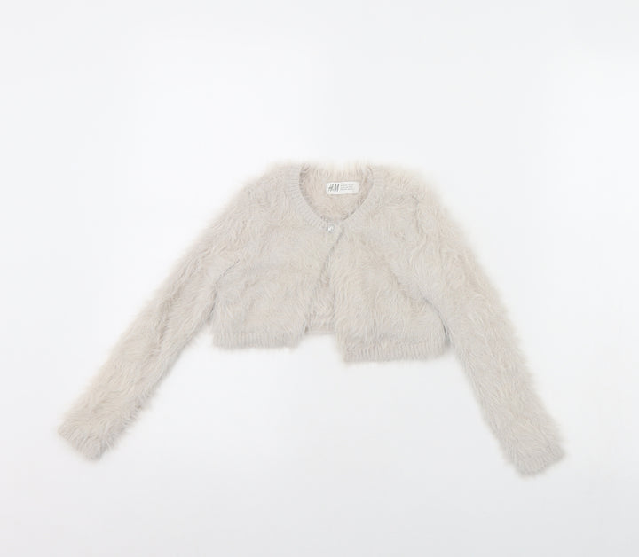 H&M Girls Beige Cardigan Jumper Size 2 Years