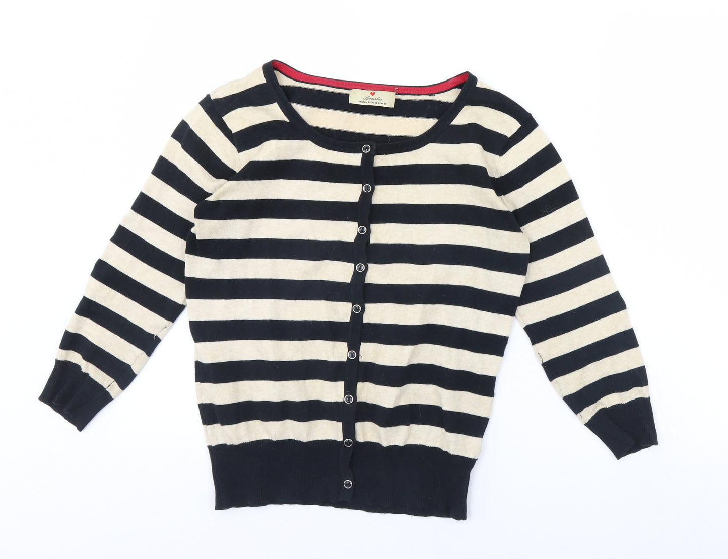 Atmosphere Womens Beige Striped  Cardigan Jumper Size 14