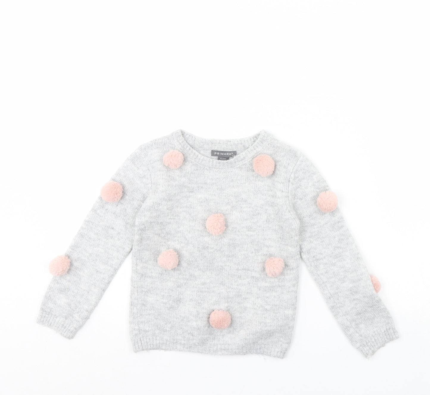 Primark Girls Grey   Pullover Jumper Size 4 Years