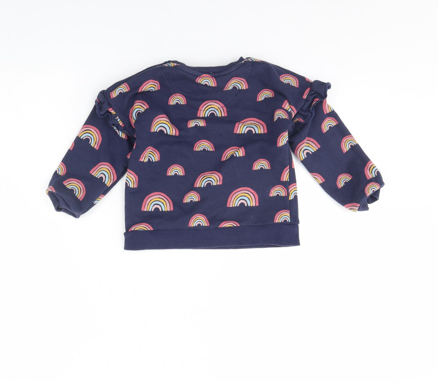 F&F Girls Blue Spotted  Pullover Jumper Size 3 Years  - Rainbow