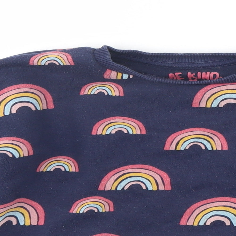 F&F Girls Blue Spotted  Pullover Jumper Size 3 Years  - Rainbow