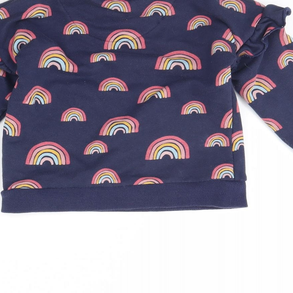 F&F Girls Blue Spotted  Pullover Jumper Size 3 Years  - Rainbow